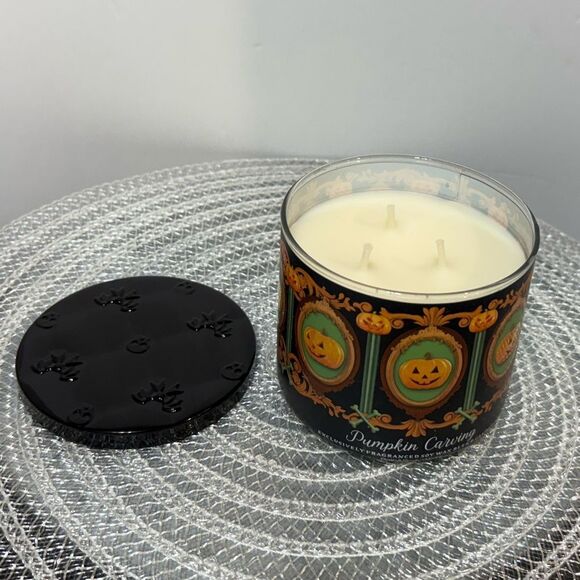 BBW Pumpkin Carving 3 Wick Scented Candle NWT - Picture 2 of 4